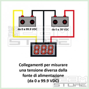 Voltmetro BLU da pannello 0-99.9V